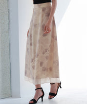 シアー花柄ハイウエストスカートsdp0296 ピンク
