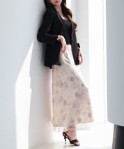 シアー花柄ハイウエストスカートsdp0296 ピンク