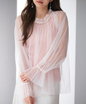 ノースリーブカットソーとチュールブラウスの2点セットsdp0297-102-26