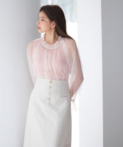 ノースリーブカットソーとチュールブラウスの2点セットsdp0297 ピンク