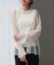 ノースリーブカットソーとチュールブラウスの2点セットsdp0297-102-38