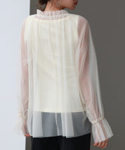 ノースリーブカットソーとチュールブラウスの2点セットsdp0297 アイボリー