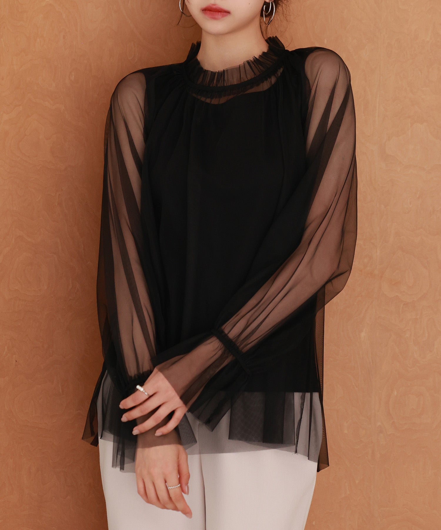 ノースリーブカットソーとチュールブラウスの2点セットsdp0297-102-8