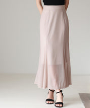 マーメイドチュールロングスカートsdp0298 ベージュ