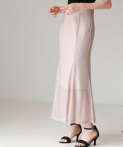 マーメイドチュールロングスカートsdp0298 ベージュ