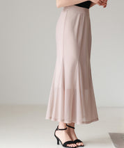 マーメイドチュールロングスカートsdp0298 ベージュ