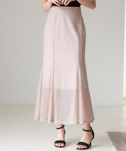 マーメイドチュールロングスカートsdp0298 ベージュ