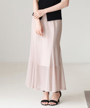 マーメイドチュールロングスカートsdp0298 ベージュ