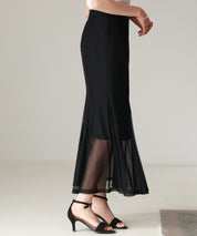 マーメイドチュールロングスカートsdp0298 ブラック