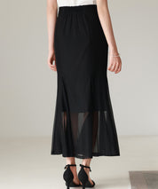 マーメイドチュールロングスカートsdp0298 ブラック