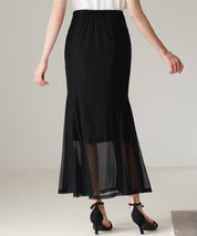 マーメイドチュールロングスカートsdp0298 ブラック