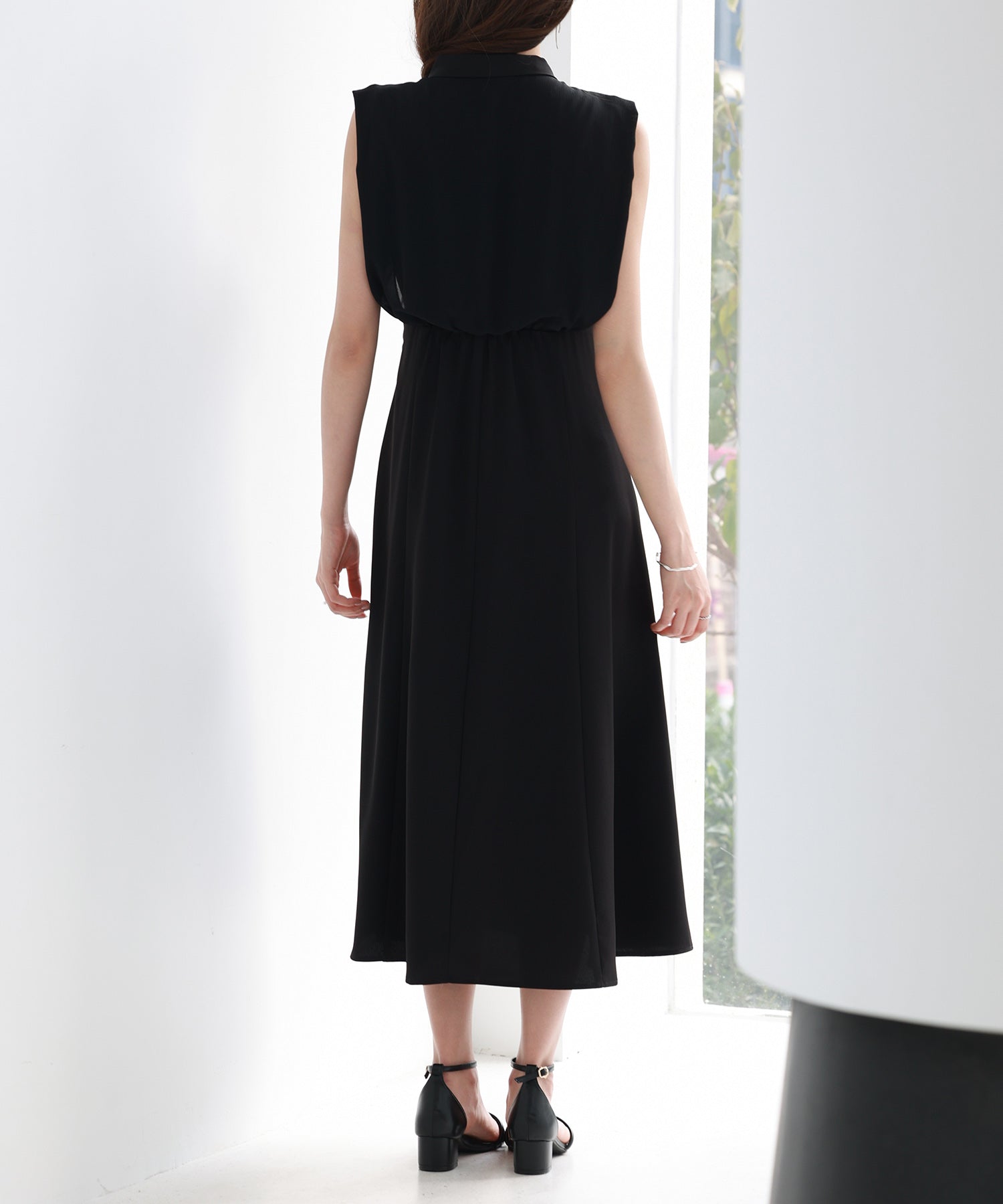 異素材ドッキングボウタイワンピースsdp0299 ブラック