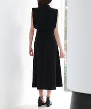 異素材ドッキングボウタイワンピースsdp0299 ブラック