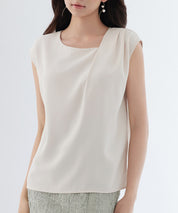 アシンメトリフレンチスリーブブラウスsdp0301 ベージュ