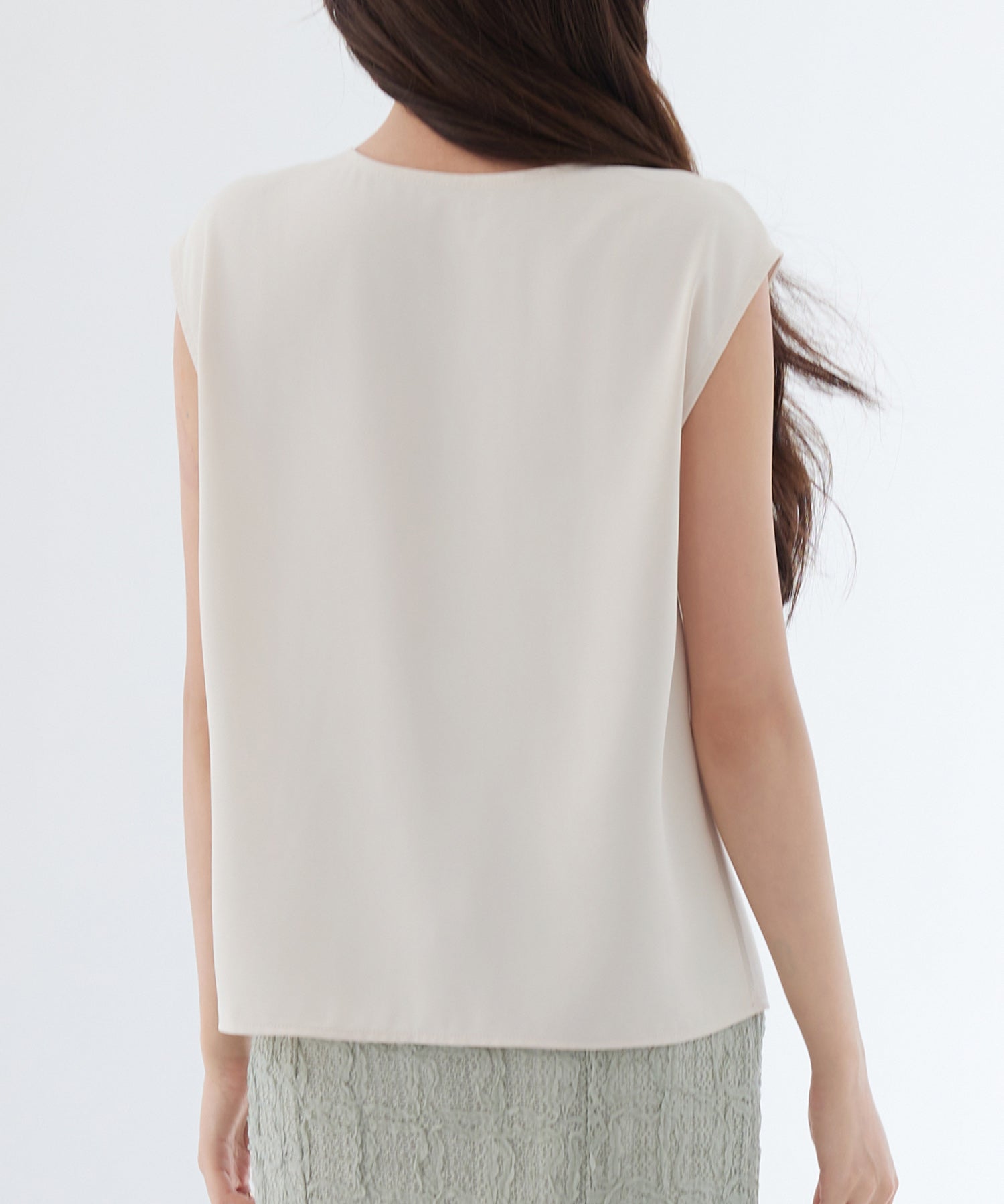 アシンメトリフレンチスリーブブラウスsdp0301 ベージュ