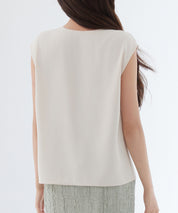 アシンメトリフレンチスリーブブラウスsdp0301 ベージュ