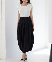 アシンメトリフレンチスリーブブラウスsdp0301 ホワイト