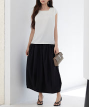 アシンメトリフレンチスリーブブラウスsdp0301 ホワイト