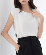 アシンメトリフレンチスリーブブラウスsdp0301 ホワイト