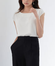 アシンメトリフレンチスリーブブラウスsdp0301 ホワイト