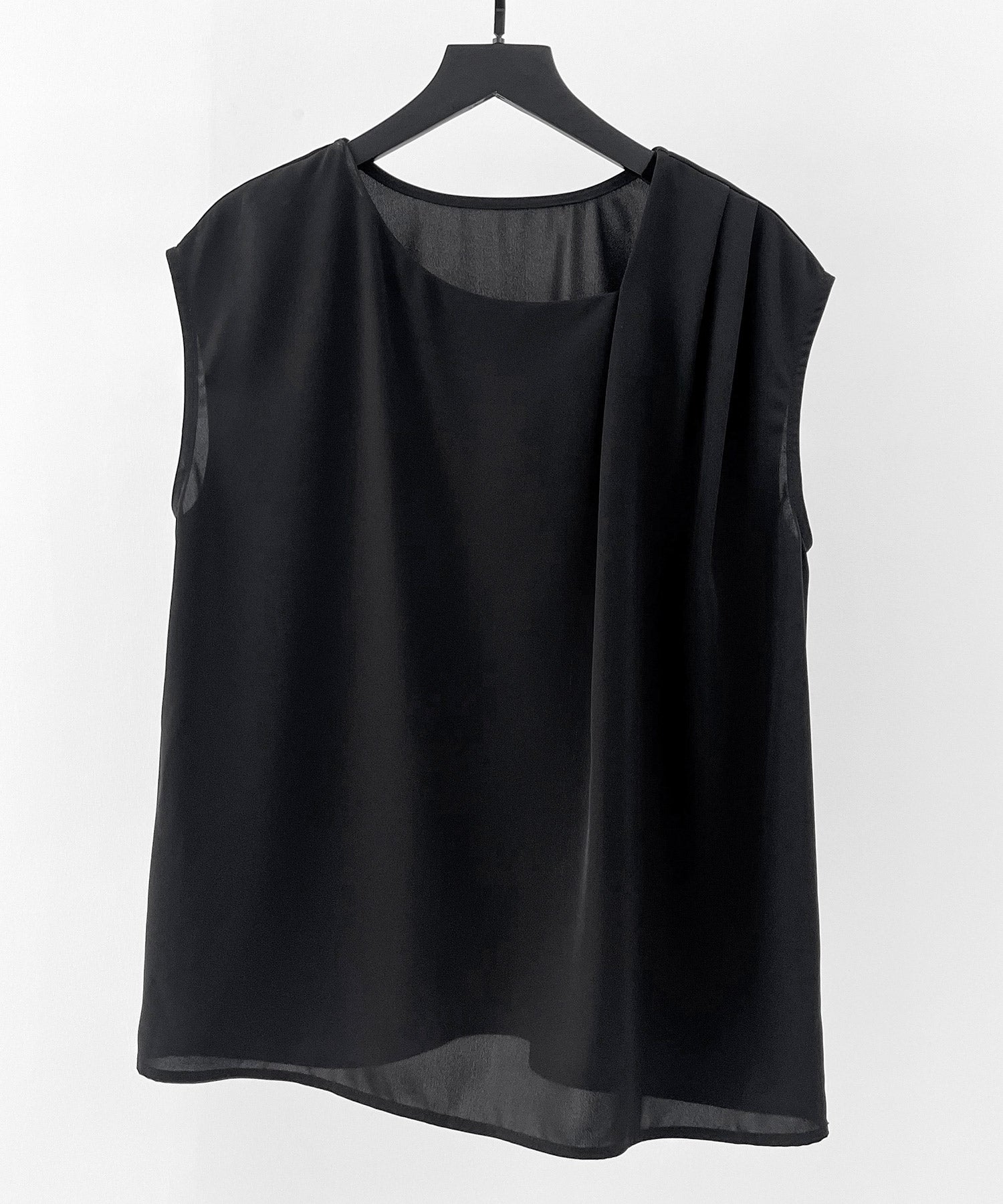 アシンメトリフレンチスリーブブラウスsdp0301 ブラック