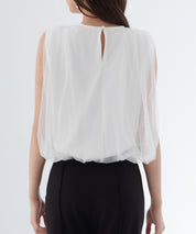 ふんわりチュールノースリーブブラウスsdp0303 ホワイト