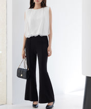 ふんわりチュールノースリーブブラウスsdp0303 ホワイト