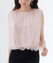 ふんわりチュールノースリーブブラウスsdp0303-102-26