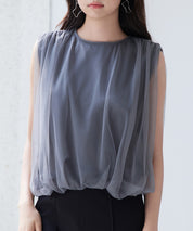 ふんわりチュールノースリーブブラウスsdp0303-102-365
