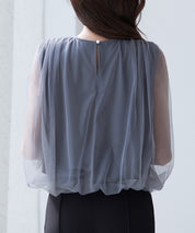 ふんわりチュールノースリーブブラウスsdp0303 チャコール