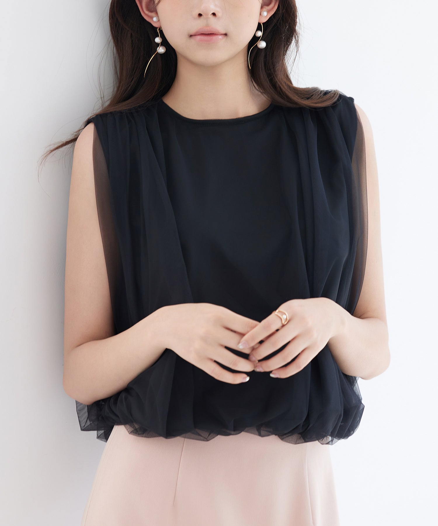 ふんわりチュールノースリーブブラウスsdp0303-102-8