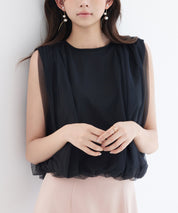 ふんわりチュールノースリーブブラウスsdp0303-102-8