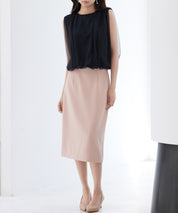 ふんわりチュールノースリーブブラウスsdp0303 ブラック