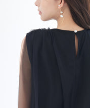 ふんわりチュールノースリーブブラウスsdp0303 ブラック