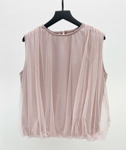 ふんわりチュールノースリーブブラウスsdp0303 ピンク