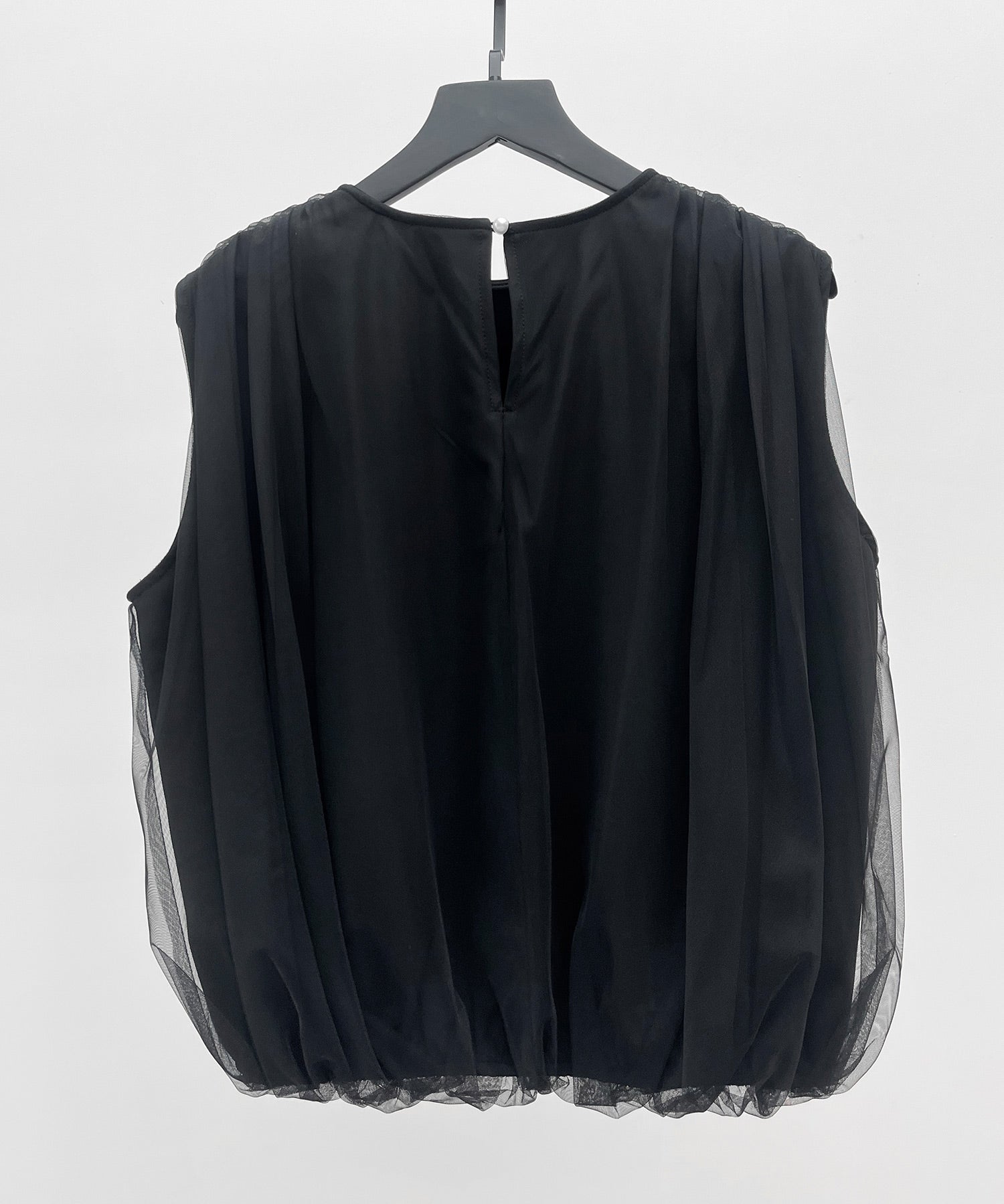 ふんわりチュールノースリーブブラウスsdp0303 ブラック