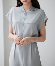 体型カバージップミモレ丈ワンピースsdp0304 グレー