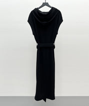 体型カバージップミモレ丈ワンピースsdp0304 ブラック