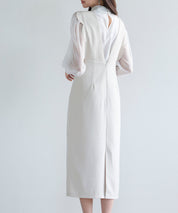 パール付きスカラップジャンパースカートsdp0306 ベージュ