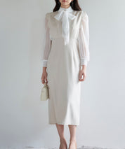 パール付きスカラップジャンパースカートsdp0306 ベージュ