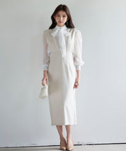 パール付きスカラップジャンパースカートsdp0306 ベージュ