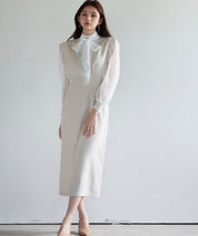 パール付きスカラップジャンパースカートsdp0306 ベージュ