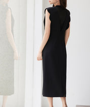 パール付きスカラップジャンパースカートsdp0306 ブラック