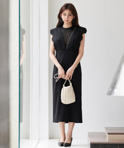 パール付きスカラップジャンパースカートsdp0306 ブラック