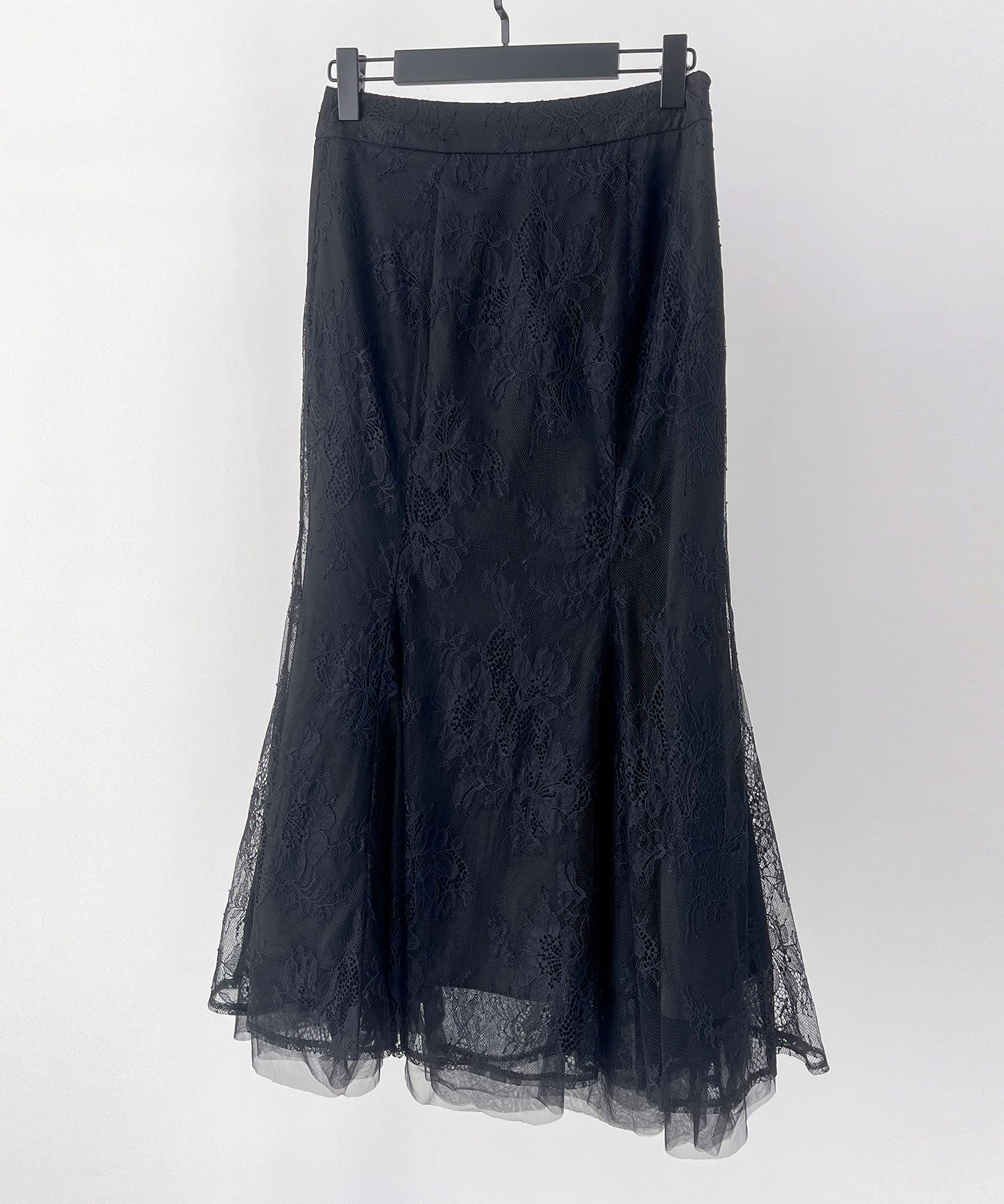 総レースマーメイドロングスカートsdp0308 ブラック