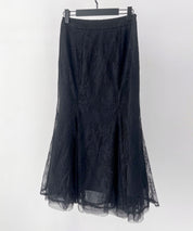 総レースマーメイドロングスカートsdp0308 ブラック