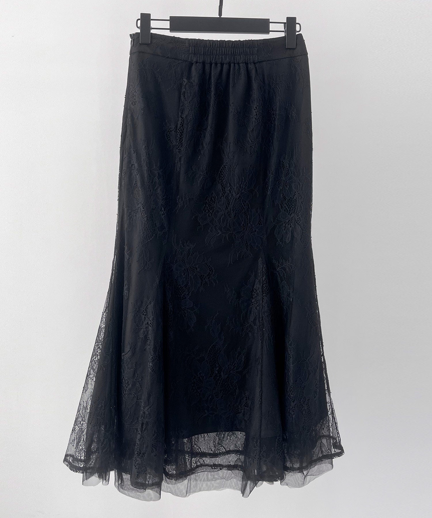総レースマーメイドロングスカートsdp0308 ブラック