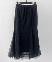 総レースマーメイドロングスカートsdp0308 ブラック