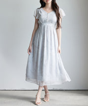 ふんわり花柄シフォンロングワンピースsdp0311-102-18