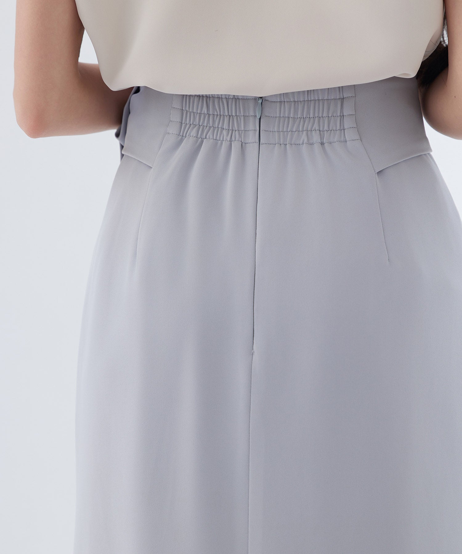 ビッグリボンロングタイトスカートsdp0312 ブルーグレー